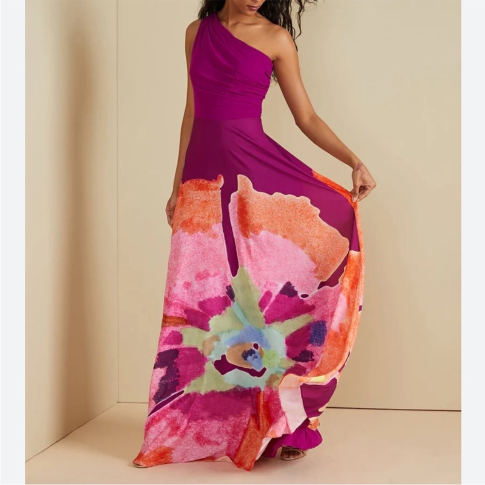 AMUR Atlas one shoulder gown
